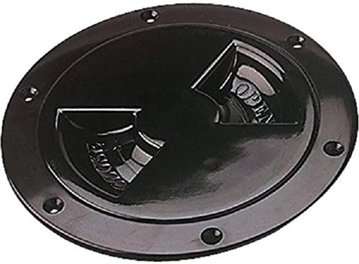 Sea-Dog 337145-1 Screw Out Deck Plate, 4-7/16" / Black