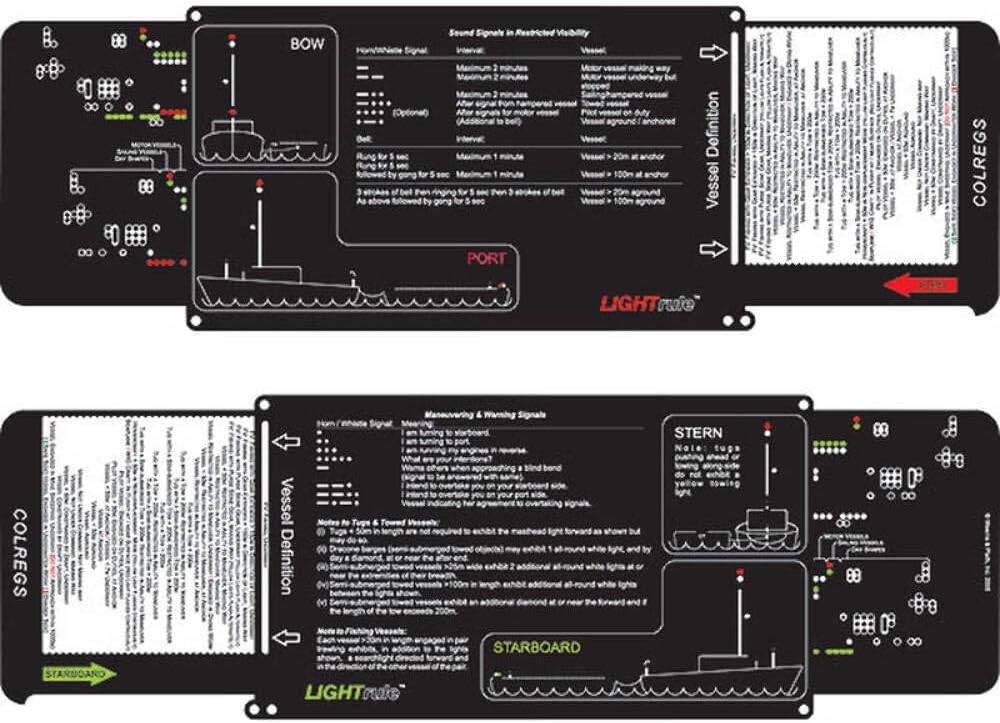 Weems & Plath Marine Navigation LIGHTrule Lights, Shapes and Maneuvering Signals Key (COLREGS, U.S. Waters)