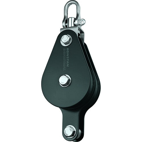 Ronstan Block, Double, 75mm Sheave, Becket, Swivel Shackle Head RON-RZ1706