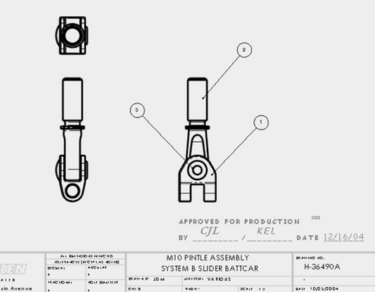 Harken Pintle Assy-M10 Sys B Slider H-36490A